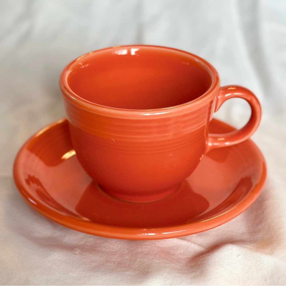 Fiestaware Tea Cup & Saucer set - Persimmon